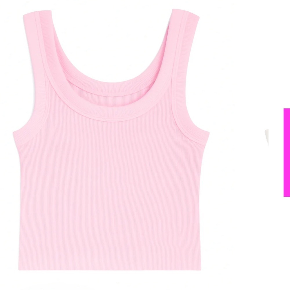 Katie J NYC Hot Pink Tween Livi Ribbed Tank - Large